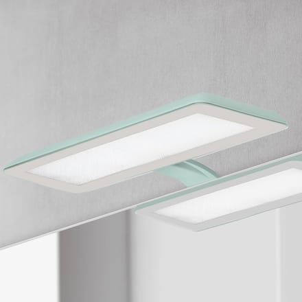 Ebir LED spiegellamp Nikita, aquamarijn/staalgrijs