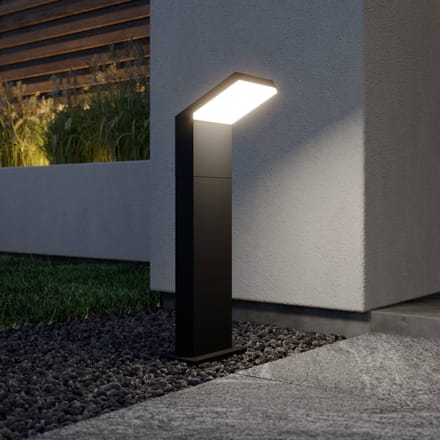 Arcchio - LED buitenlamp - 1licht - aluminium, polycarbonaat - H: 60 cm - donkergrijs, wit - Inclusief lichtbron