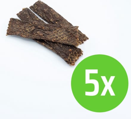 Puur Fit Vleesstrips Hert - Hondensnack - 100 gram - 5 zakken