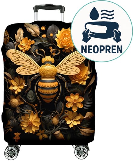 FEROCITY - Kofferhoes M (23"-26") Flexibel - Gemakkelijk schoon te maken - Polyester - Bee With Blossoms