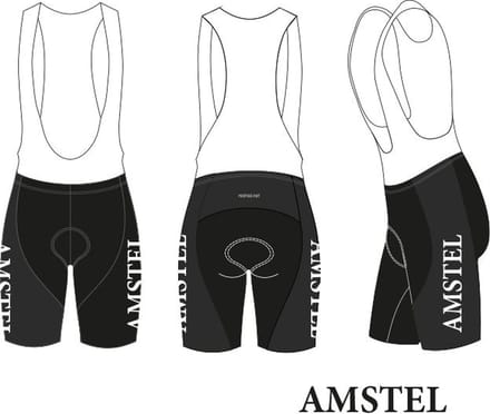 Retro Wielerbroek Amstel Bier - REDTED -Zwart - L