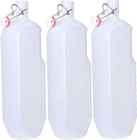 CM beugelfles/weckfles - 3x - wit - kunststof - 2 liter - Waterfles - Met handvat - Grote container