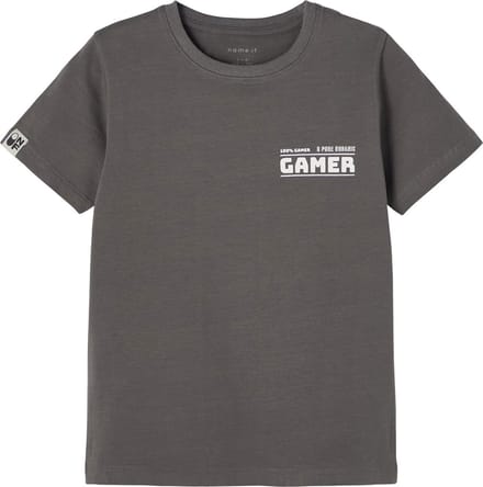 Name it t-shirt jongens - grijs - NKMbumka - maat 116