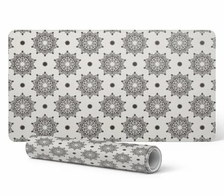 Antislip bureauonderlegger met symmetrische mandala-print 120x60 cm