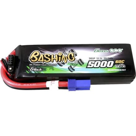 Gens ace &Tattu Battery G-Tech LiPo 5000mAh 11.1V 60C 3S1P EC2 Plug