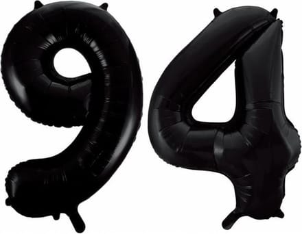 Folieballon 94 jaar zwart 86cm