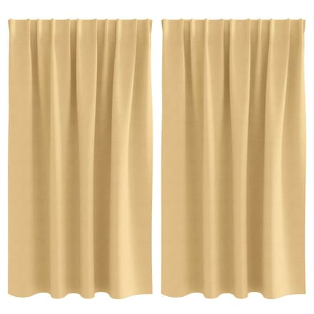 vidaXL - Blackout - Gordijnen - met - Ringen - 2 - st - Beige - 140 - x - 140 - cm - Polyester