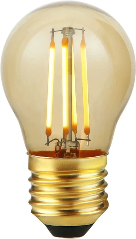 SPL E27 LED Lamp 4W Dimbaar - CRI 90 - Goud - Extra Warm Wit - LED Filament G45 - Amber - Vervangt 26W - Per Stuk