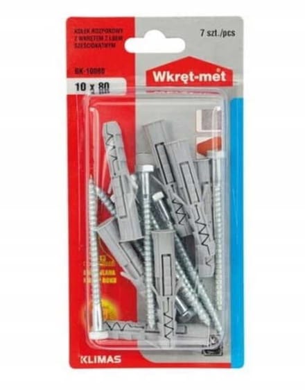 Expansiebouten 10x60-80mm met zeskantkop 7 stuks