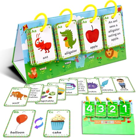 Woord Flip Chart - CVC Kaarten Flash - Letters Leren - Dubbelzijdig Ontwerp - 21.3 x 29.7 cm