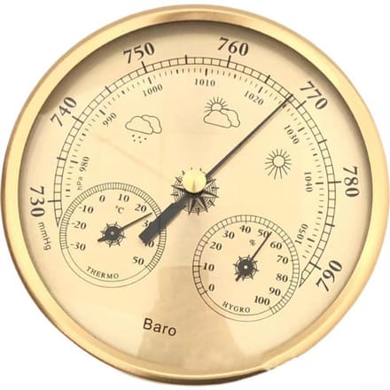 3-in-1 Weerstation: Barometer, Thermometer en Hygrometer Analoog