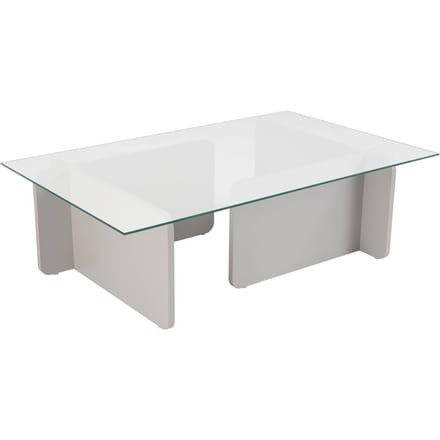 Glazen salontafel "Flavio" 105 x 65 x 30 cm - Grijs