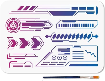 Dailygoods - Herbruikbare Mechanische Cybersjablonen Set voor Creatief Schilderen