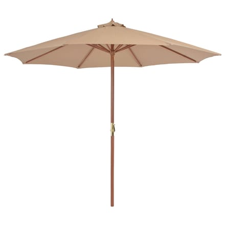 vidaXL - Parasol - met - houten - paal - 300 - cm - taupe