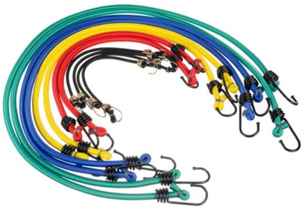 Xtrobb Bagagespinnen - 12x stuks - spanelastiek - multicolor - transportriemen
