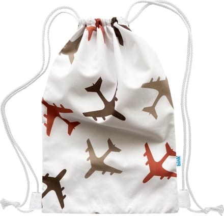 BINK Bedding Gymtas / Zwemtas Planes Choco 40 x 28 cm - kleuter - peuter