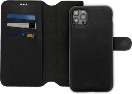 Minim 2-in-1 iPhone 12 Pro Max Hoesje Book Case en Back Cover Zwart