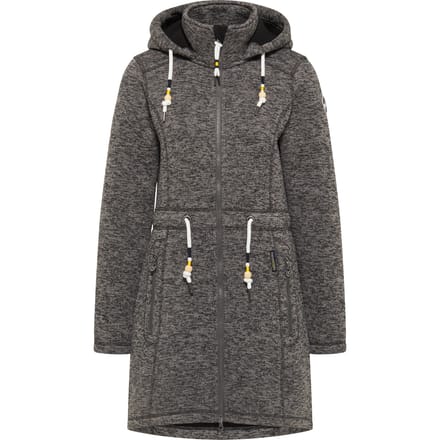 Schmuddelwedda Gebreide fleece jas fraully Dames grijs melange