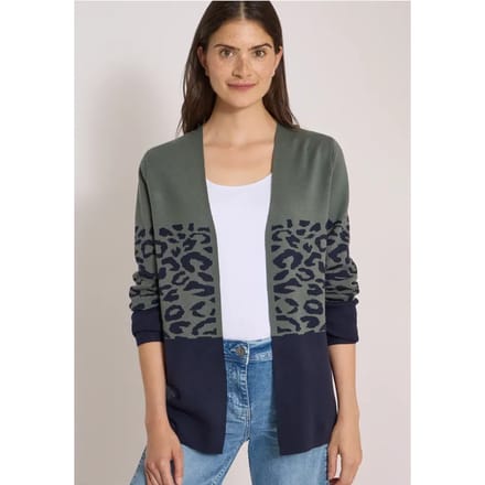 Open vest met jacquardpatroon