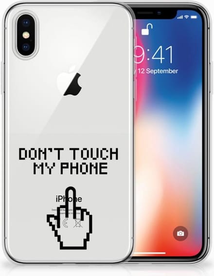Apple iPhone X | Xs Silicone-hoesje Finger Don't Touch My Phone