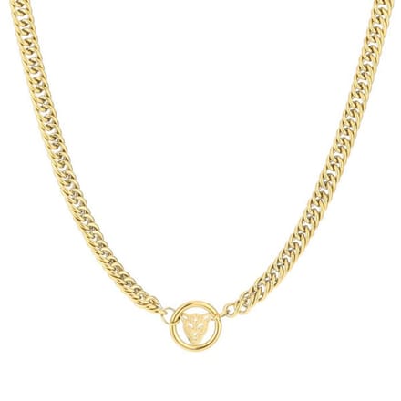 Bijoutheek Ketting Panter Kop Rondje Goud