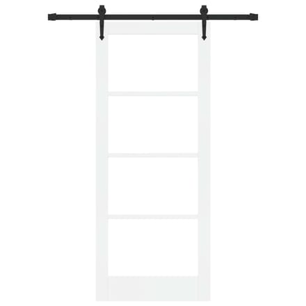 vidaXL - Schuifdeur - ORKDAL - 83 - x - 202 - cm - Massief - grenenhout - en - glas - Wit
