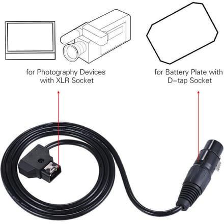 100cm/3.3ft D-Tap mannelijk naar XLR 4-pins vrouwelijk adapter voedingskabel snoer