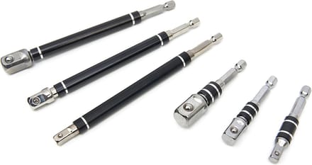 Professionele 6 Delige Bit - Dop Adapterset met HEX Aansluiting en Roterende Handgrepen
