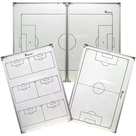Precision voetbal coachbord dubbelzijdig magnetisch 90x120cm draagbaar.