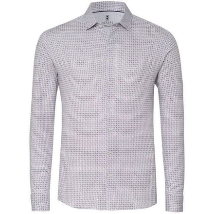 Desoto Overhemd Allover Minimal Pattern Wit-Bordeaux / male