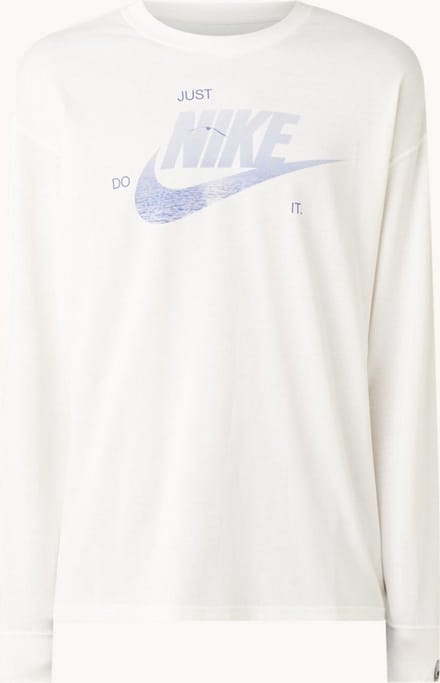 Nike Longsleeve met logo- en backprint - Wit - Maat XL