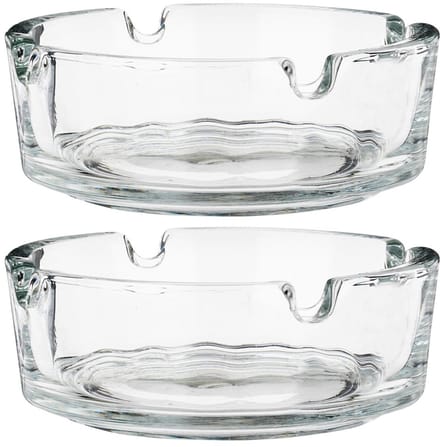 Glazen asbak 8 cm, 2 stuks.