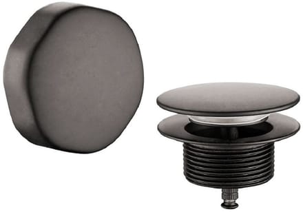 Sanifun knop en badplug Arthur Gunmetal – Luxe afbouwdeel voor badafvoer