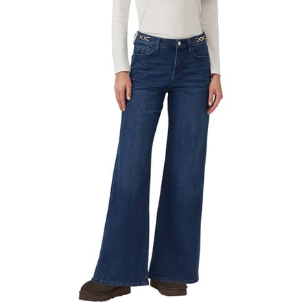 s.Oliver - female - Suri jeans / normale pasvorm / halfhoog / wijde pijpen / juwelendetail