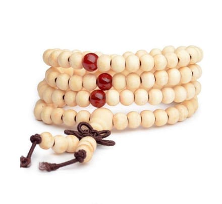 Cabantis Kralen Armband|Boeddhistisch|Armband Dames|Armband Heren|Wit-Rood