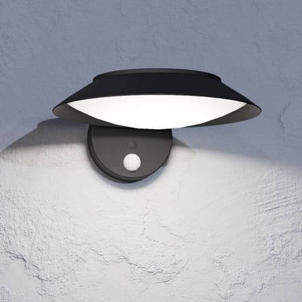 EGLO Cerrisi Solar Wandlamp Buiten - 25 cm - Zwart/Wit - Bewegingssensor