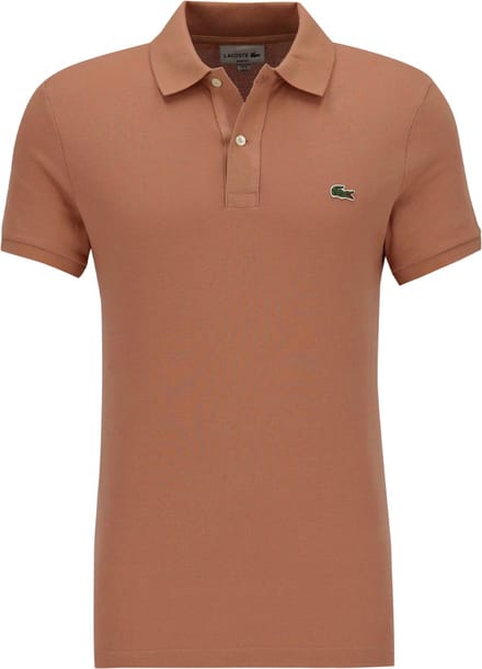 Lacoste Slim Fit polo - pecannoot bruin