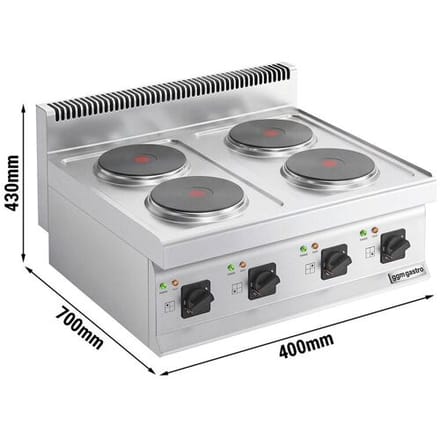 GGM Gastro Elektroherd - 9,2 kW - 4 Platten Rund Zilver