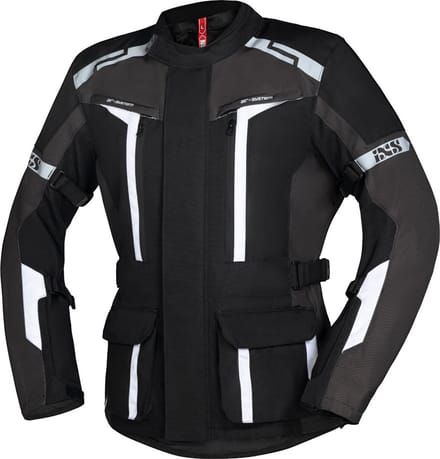 IXS Evans-ST 2.0 Waterdichte Touring Zwart Grijs Wit Textiele Motorjas - Jas