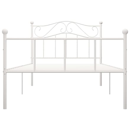 vidaXL - Bedframe - metaal - wit - 90x200 - cm