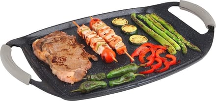 Cheffinger Grillplaat XXL - 47cm - Zwart - Inductie