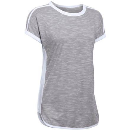 Under Armour Fashlete Mesh T-shirt Piping Top Grijs - Dames