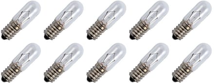 Signaallamp E14 24V 10W - 416 mAh - 10 stuks - T16 Gloeilamp Ø16mm - 54mm - 2500K - Dimbaar