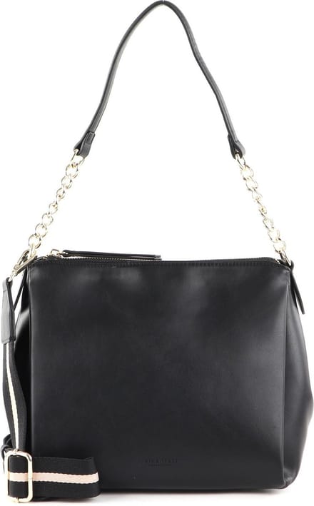 SEIDENFELT MANUFAKTUR Schoudertas Bjerka Hobo Black / Gold Zwart