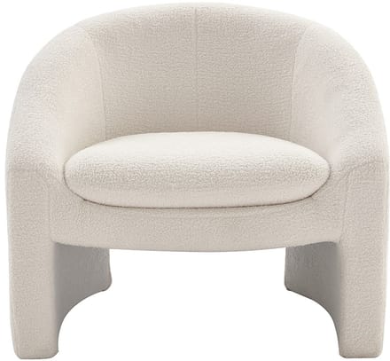 Vente-unique Fauteuil in wit bouclé OSSANA