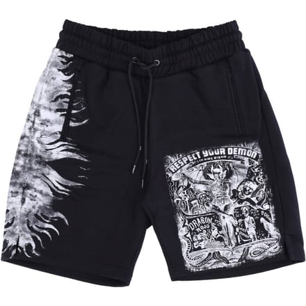 Respect Your Demon Korte trainingsbroek voor heren zwart