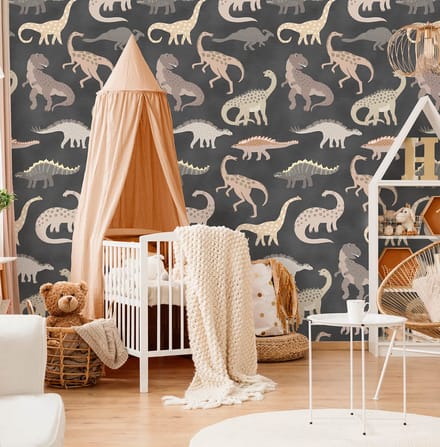 INGK Kinderbehang - Olive & Noah - Dino's Play (dark)