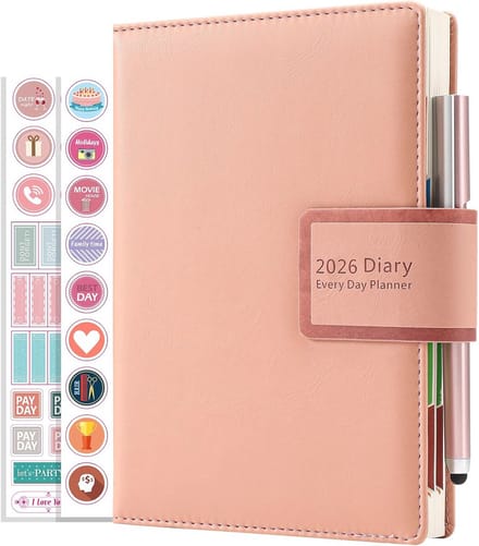 Academisch Dagboek - Planner 2026 - Productiviteit Verhogend - Pagina Per Dag - A5 Formaat - Roze