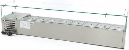 Opzetkoelvitrine - 180 cm - 8 x 1/3 GN Bakken