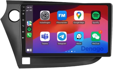 CarPlay autoradio geschikt voor Honda Insight | 2009 t/m 2014 | Android 16 | 9 inch | Draadloos Apple CarPlay & Android Auto | 2GB + 32GB | QuadCore processor | Denago DNG-A341 | Bluetooth & Wifi